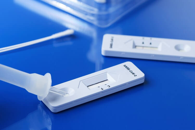 A COVID-19 Test on a table at a lab